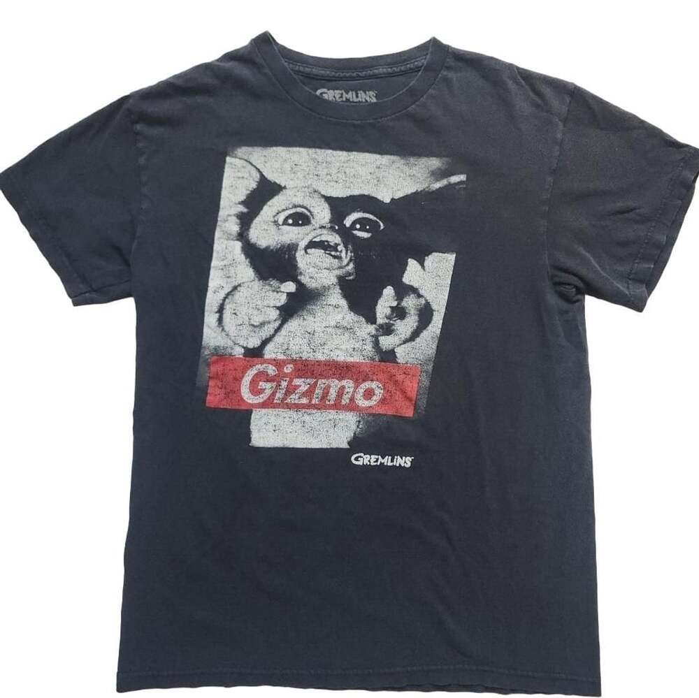 Gremlins Gizmo Movie Graphic T-Shirt Size M Black Cotton